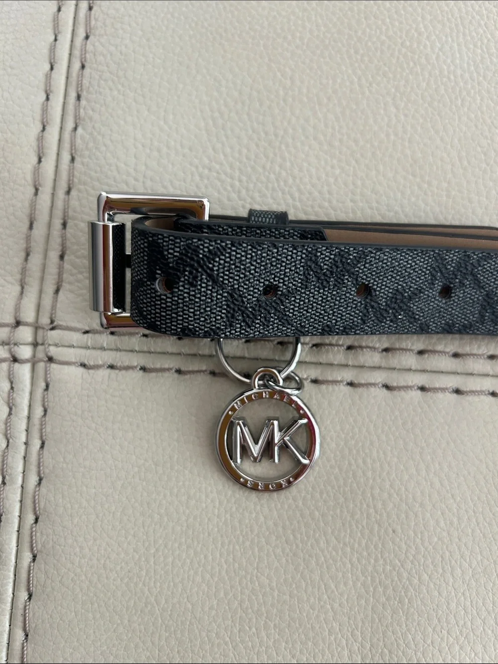 Michael Kors Gray and Black Monogram Belt Bag